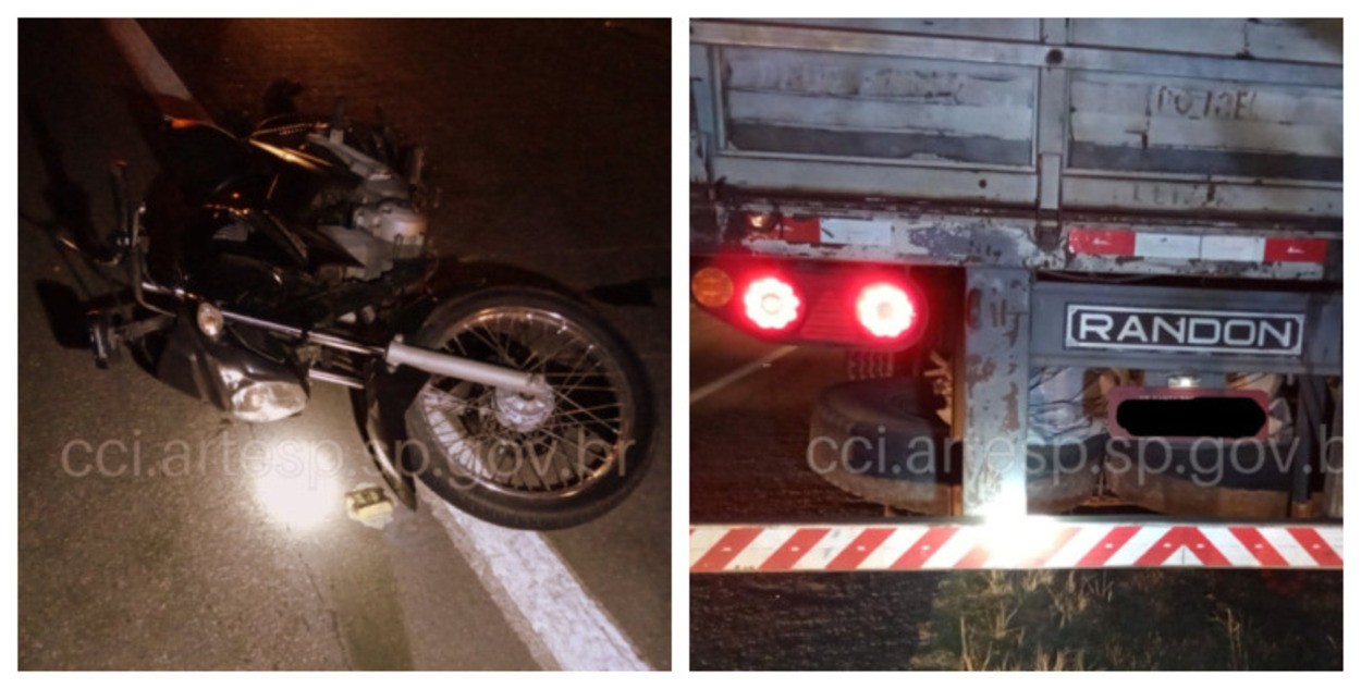 Motociclista morre atropelado por carreta na SP-342 após tentativa de ultrapassagem no interior de SP