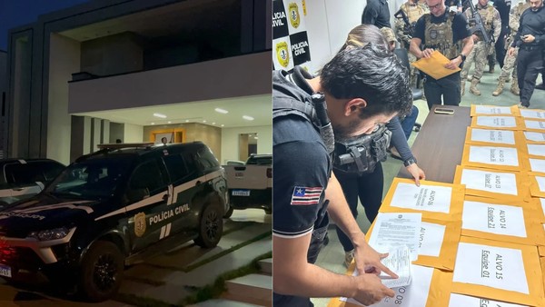 Operação Vips mobiliza 162 policiais para cumprir 32 mandados de prisão e 42 de busca e apreensão em Imperatriz, no Maranhão, e em cidades dos estados do Pará, Amazonas, Rondônia e Mato Grosso. — Foto: Divulgação/Polícia Civil do Maranhão