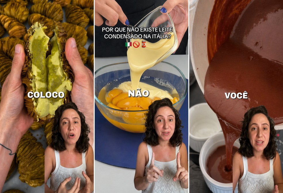 Influenciadora italiana que mora no Brasil criticou o uso de leite condensado em receitas de doces brasileir — Foto: Reprodução / Instagram