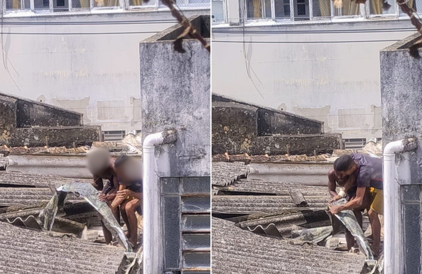 Dois homens são presos por furtar calha de telhado de imóvel no Centro de Campos