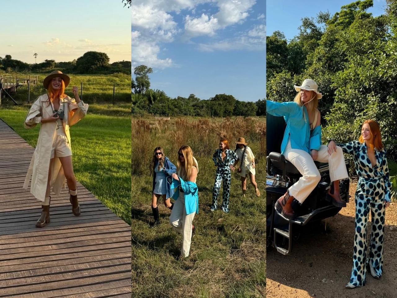 Marina Ruy Barbosa e amigas ficam 'cara a cara' com onça-pintada em safari noturno no Pantanal; vídeo 