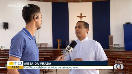 Católicos celebram o fim do ano com missa da virada em Palmas