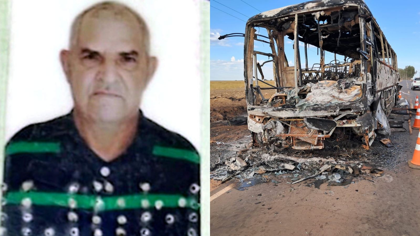 Idoso de 74 anos morre após colisão entre moto e ônibus no PI; veículo pegou fogo após acidente