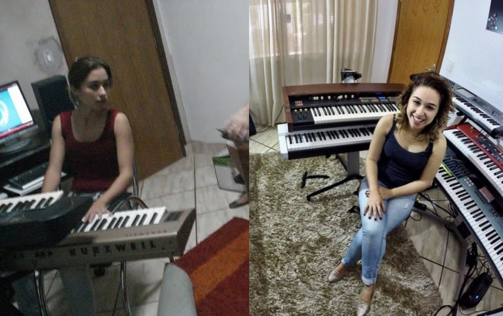2 de 7
Mari Jacintho come&ccedil;ou a gravar para grandes artistas e produtores sem sair de Ja&uacute; (SP) &mdash; Foto: Arquivo pessoal