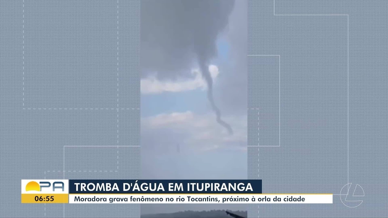 Tromba-d’água é registrada no Rio Tocantins e chama atenção em Itupiranga