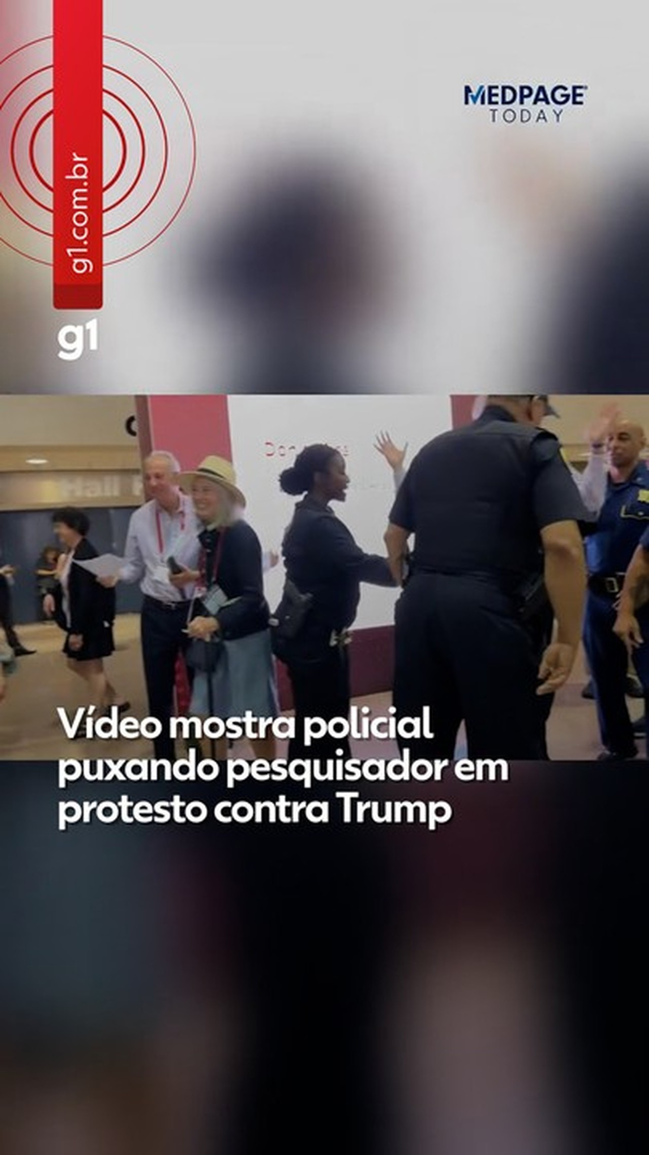 Vídeo mostra policial puxando pesquisador em protesto contra