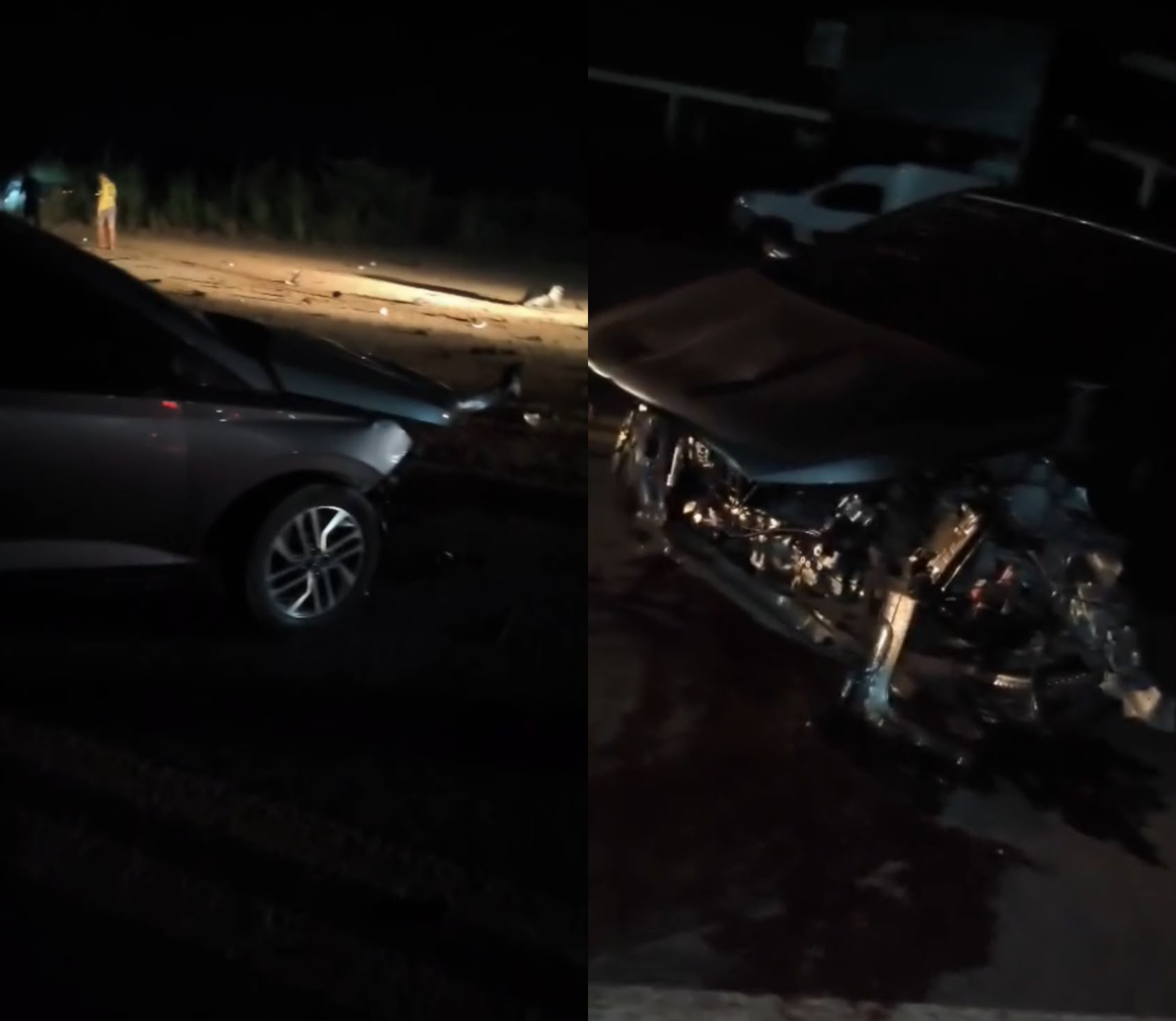 Motorista fica ferido após colisão frontal entre dois carros na BR-174, em Mucajaí
