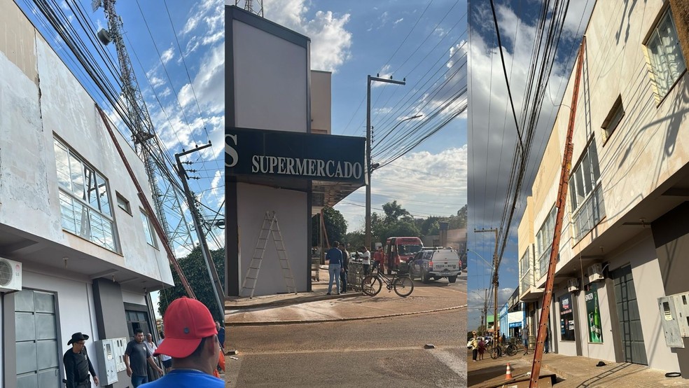 Pintor morre após sofrer descarga elétrica e cair de cerca de sete metros de altura em Vilhena — Foto: Reprodução/ Tony Rota