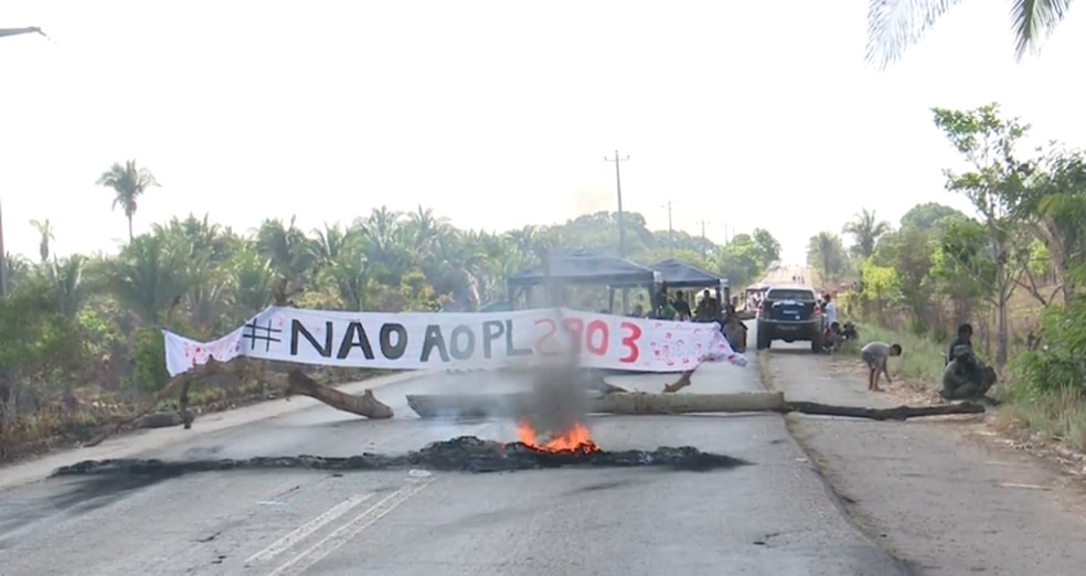 Protesto na BR-316 — Foto: Reprodução/TV Mirante
