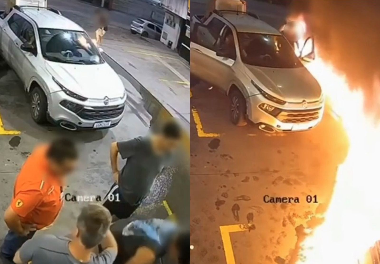 Preso por atear fogo em posto de SC usou isqueiro em combustível derramado no chão; VÍDEO