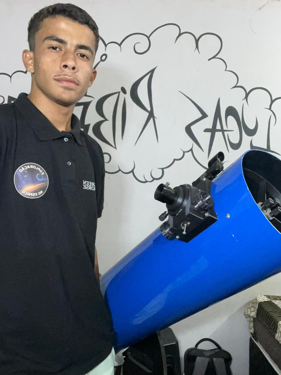 Lucas Gabriel, o jovem que montou um telesc�pio com dois baldes de margarina e um espelho � Foto: Arquivo Pessoal/Lucas Gabriel