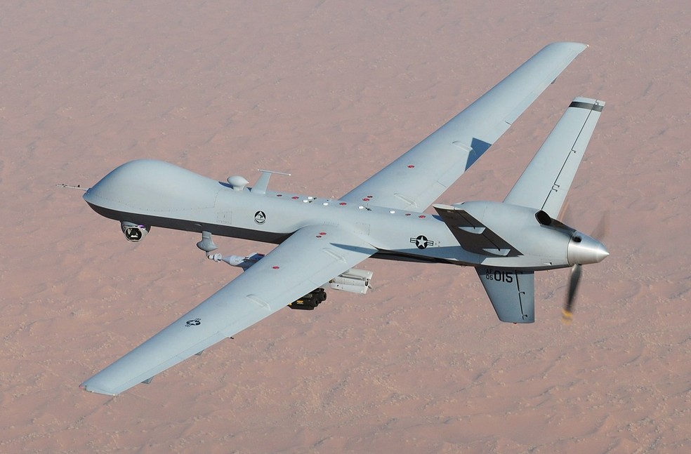 Imagem de um drone MQ-9 Reaper, dos Estados Unidos — Foto: Creative Commons/Wikipedia