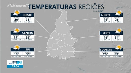 Veja a previsão do tempo para o estado nesta semana