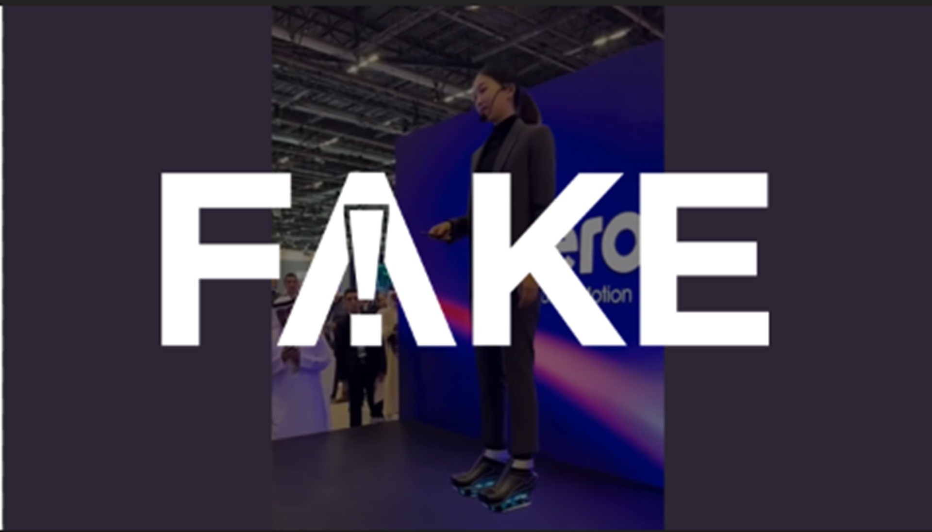 É #FAKE vídeo que mostra mulher com sapatos voadores em exposição