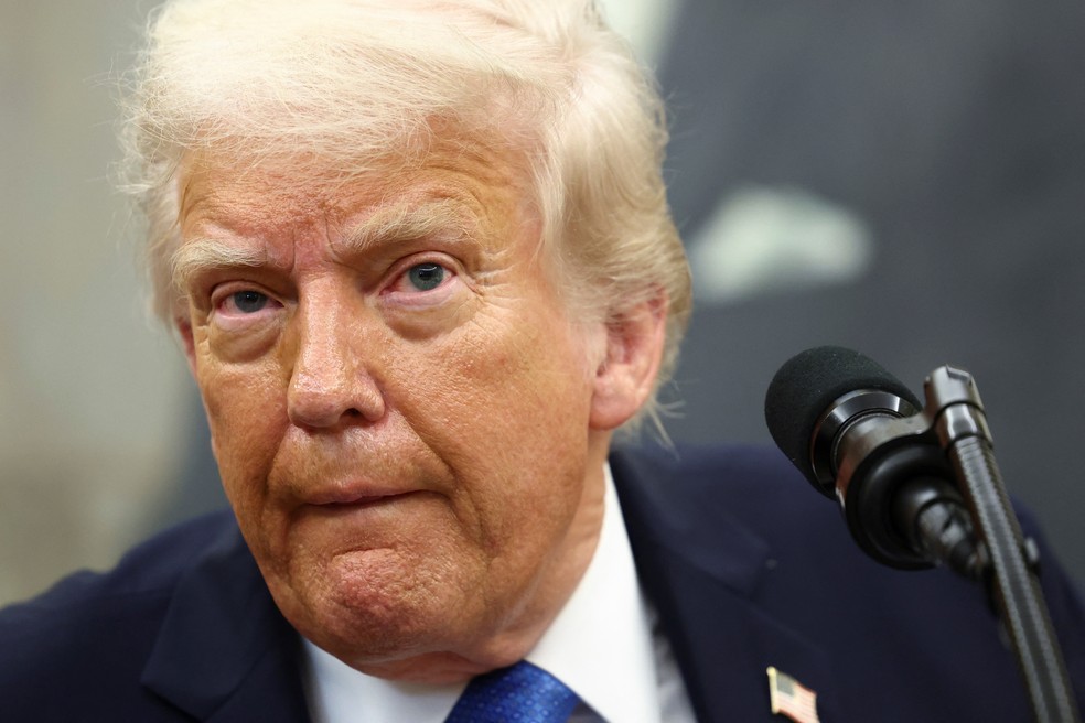 Trump no Salão Oval da Casa Branca em 19 de maio de 2025 — Foto: REUTERS/Kevin Lamarque