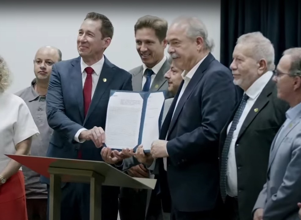 BNDES anunciou R$ 3,3 bilhões em financiamentos em SC — Foto: Reprodução