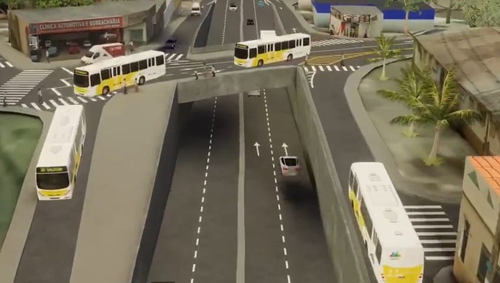 Viaduto será construído entre as avenidas Ceará e Getúlio Vargas — Foto: Reprodução
