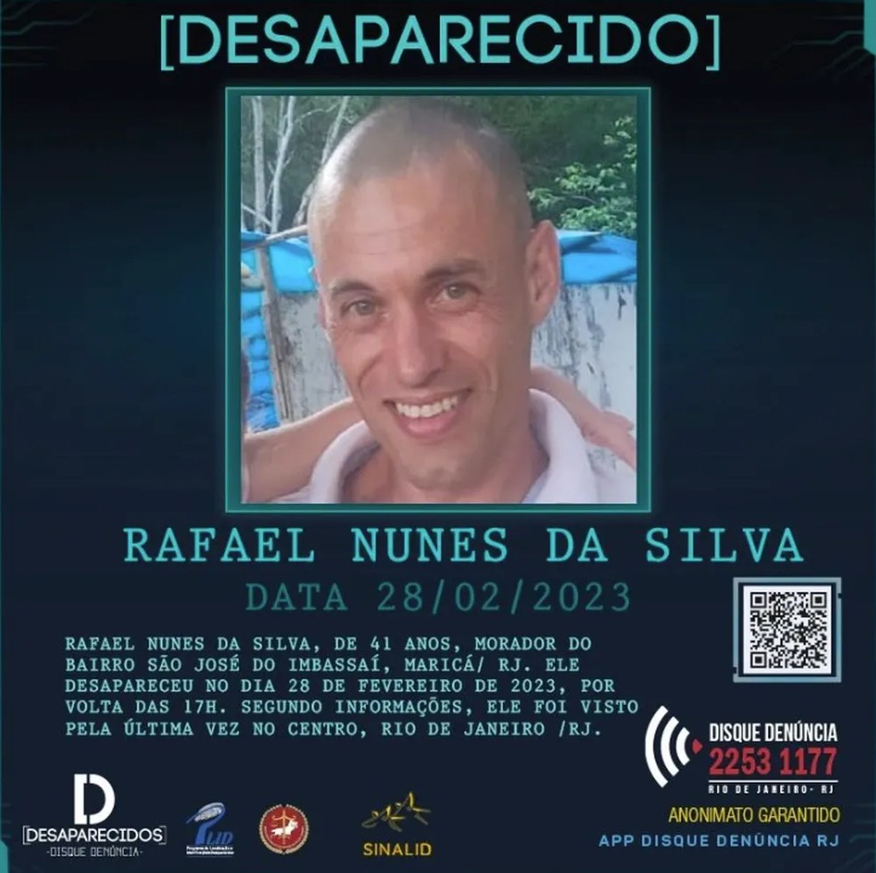 Cartaz do Disque Denúncia com image recente de Rafael — Foto: Reprodução