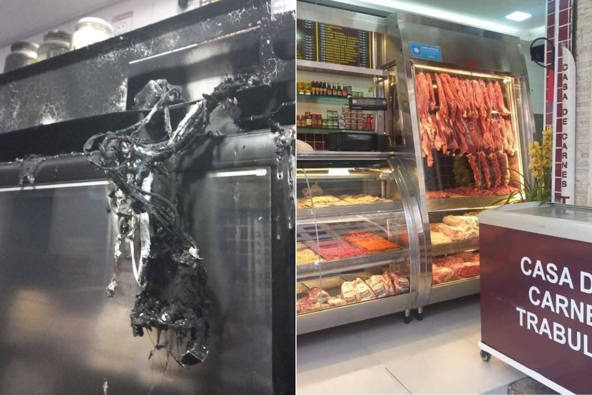 Incêndio em açougue assusta moradores e mobiliza bombeiros em Santos