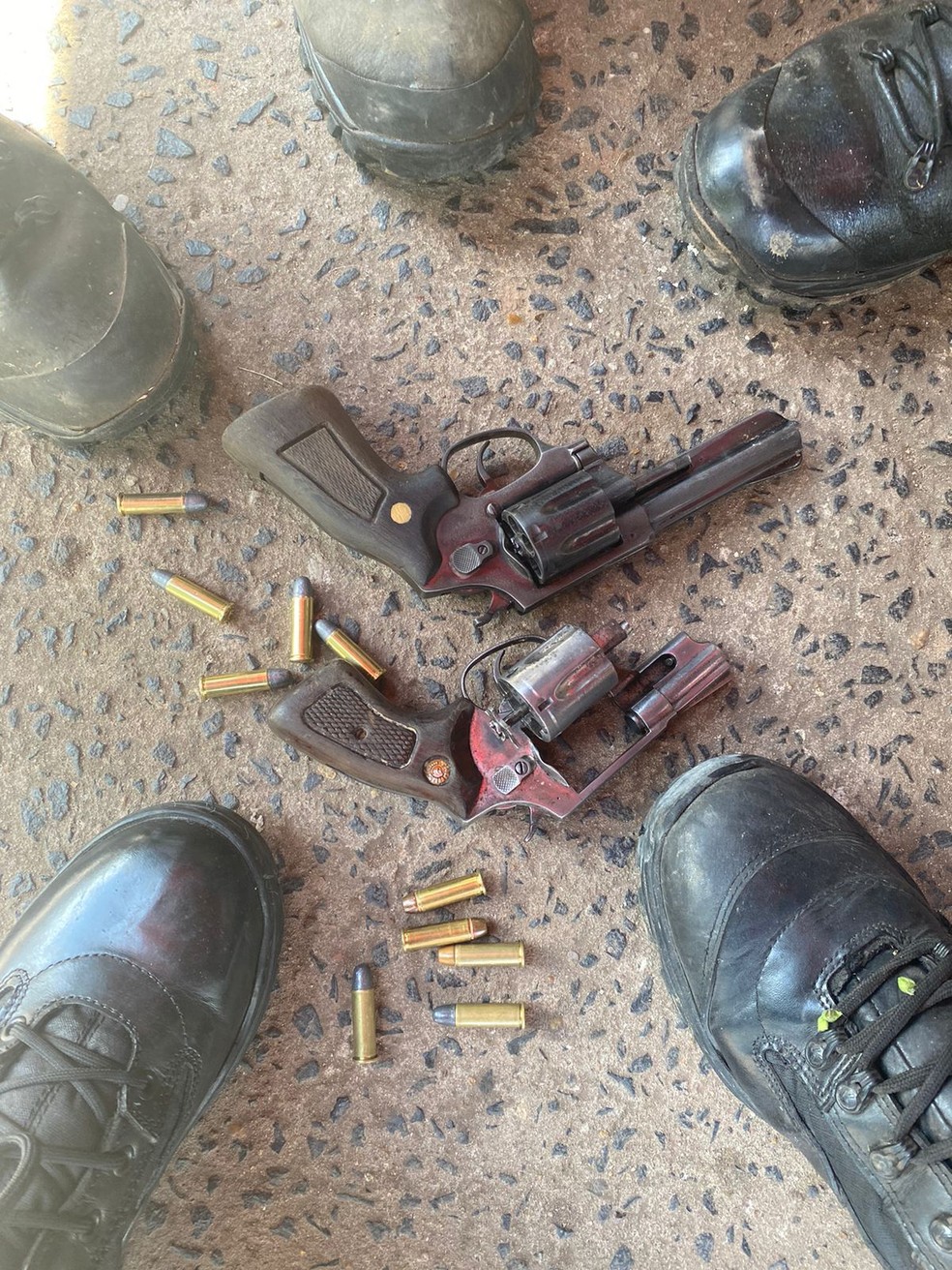Duas armas de fogo foram recuperadas na ação que prendeu a quadrilha — Foto: PM-PI