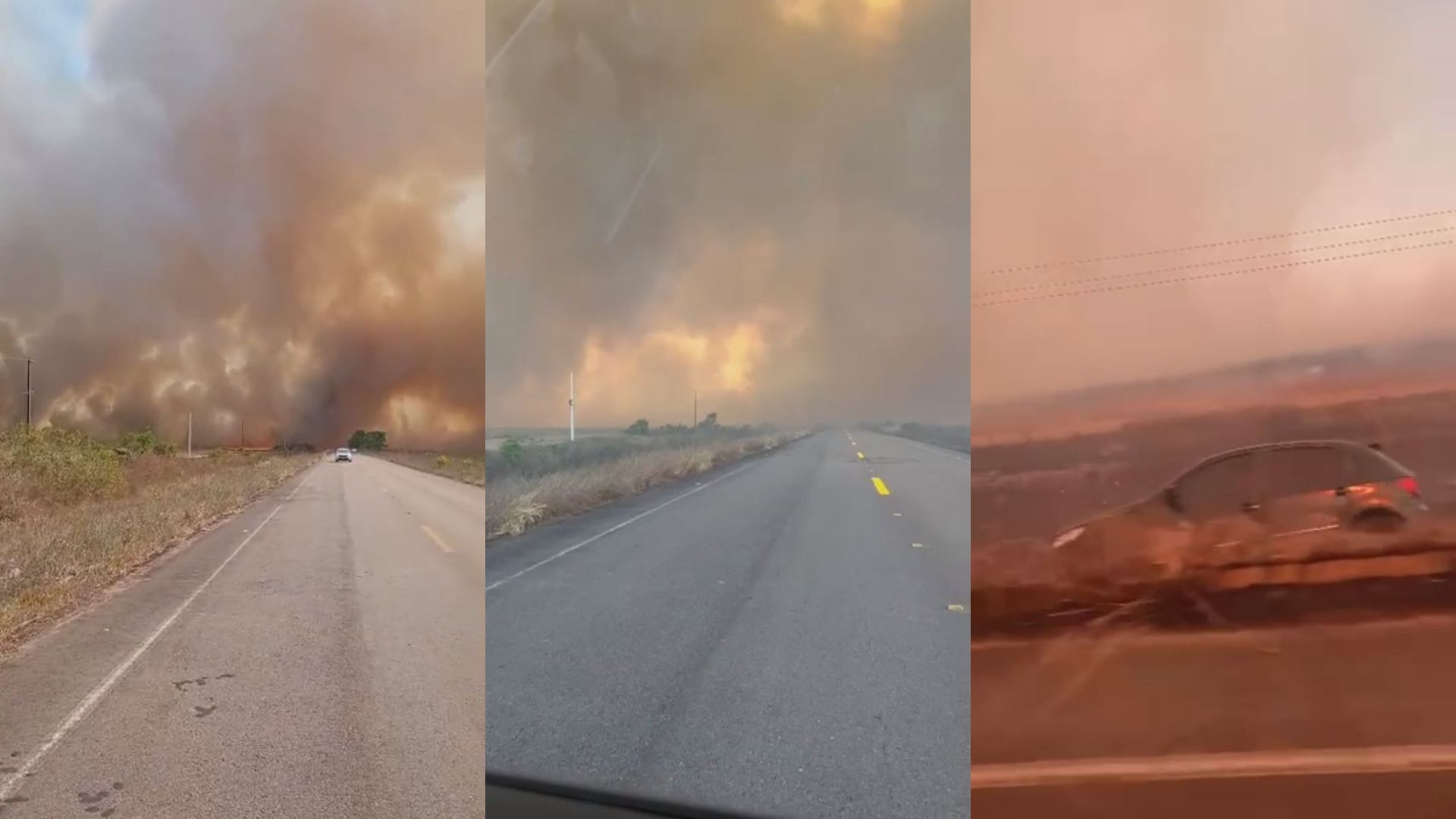 Incêndio em vegetação interrompe trânsito e causa acidente na rodovia AP-070, no Amapá