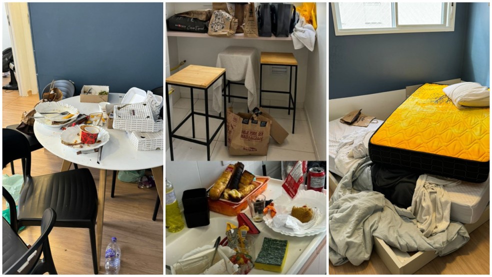 Hóspedes entregam apartamento alugado em SP com comida estragada e lixo espalhado — Foto: Arquivo Pessoal