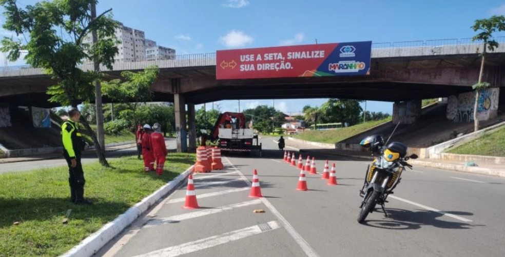 Viaduto do Café passa por manutenção, e trânsito é alterado — Foto: Divulgação/Sinfra