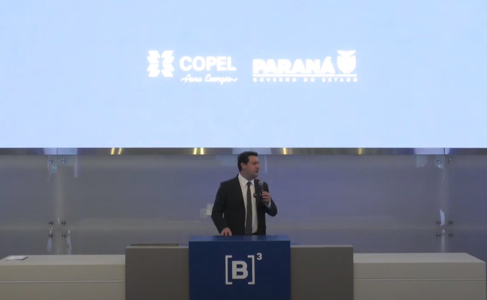 Governador Ratinho Júnior participou da cerimônia de venda da Copel — Foto: Redes sociais