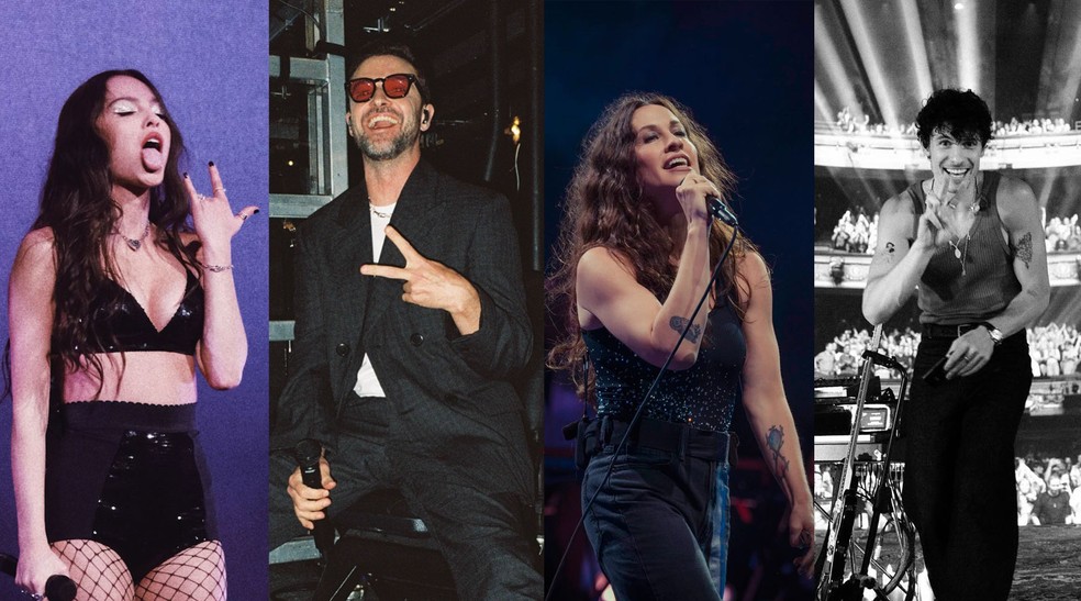 Olivia Rodrigo, Justin Timberlake, Shawn Mendes e Alanis Morissette estarão no Lollapalooza Brasil 2025 — Foto: Reprodução/Instagram