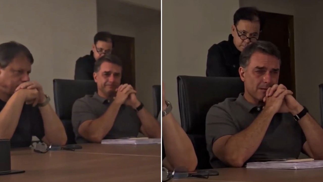 É #FAKE que vídeo de Flávio Bolsonaro chorando foi divulgado após derrota para Lula no segundo turno da eleição