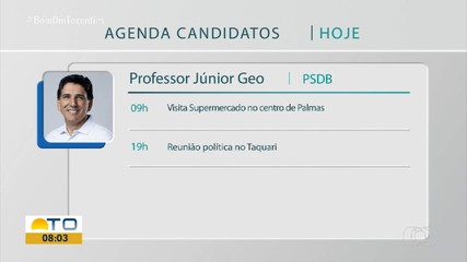 Veja como fica a agenda dos Candidatos à Prefeitura de Palmas nesta sexta-feira (27)