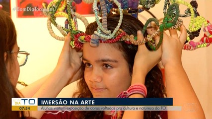 Alunos de escolas participam de exposição de arte imersiva em Palmas