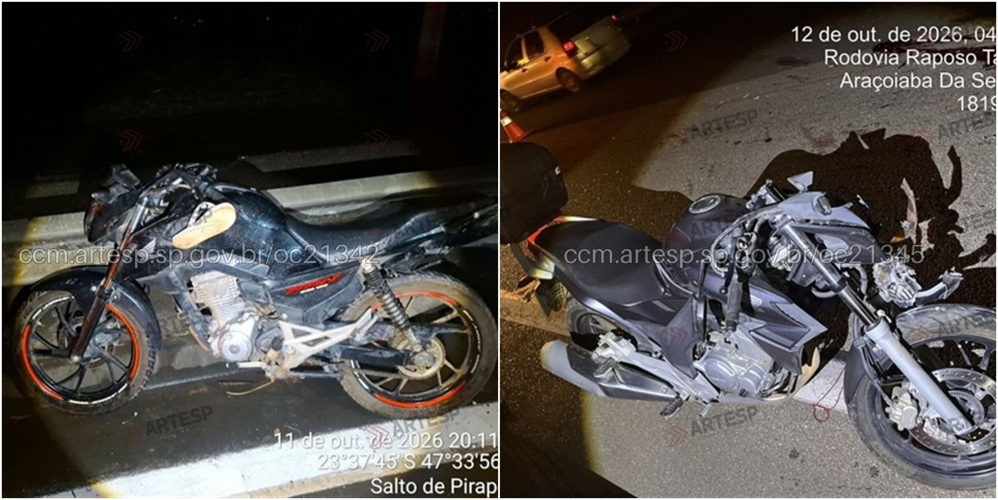 Dois motociclistas morrem após acidentes em rodovias da região de Sorocaba
