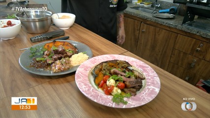 Veja o resultado do prato com churrasco montado pelo chef Ramon na cozinha do JA 1