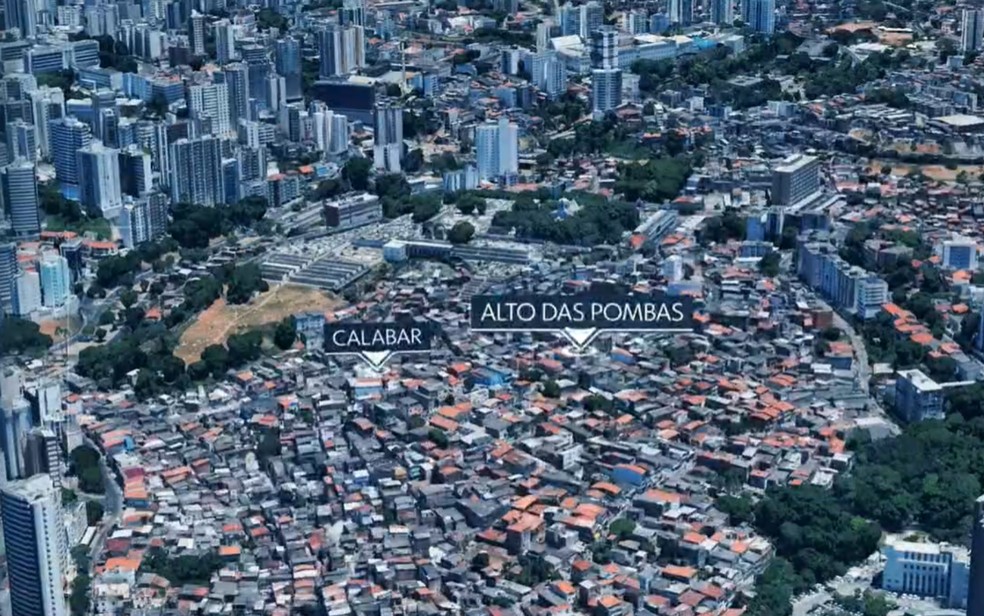 Calabar e Alto das Pombas são bairros vizinhos e ficam próximos ao circuito Barra-Ondina — Foto: Reprodução TV Bahia