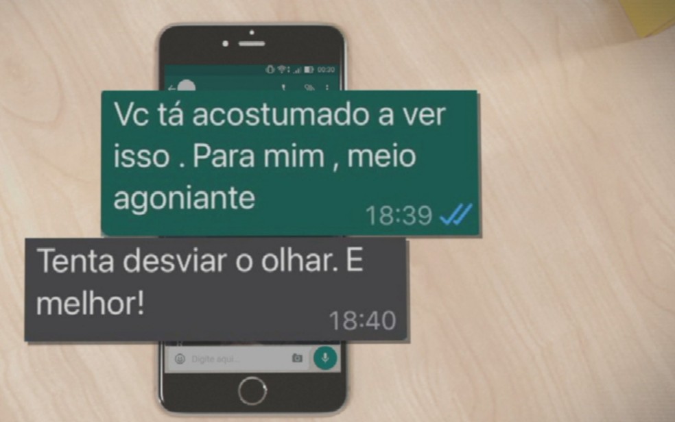 Mensagens trocadas entre paciente e médico após cirurgias, em Goiânia  — Foto: Reprodução/TV Anhanguera