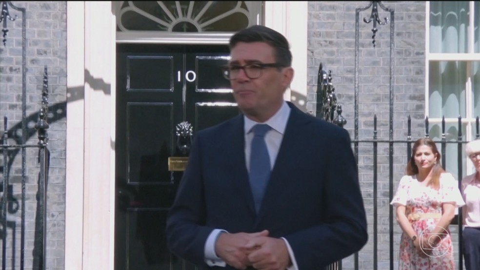 Andy Burnham é o 7º premiê do Reino Unido desde 2016 — Foto: Jornal Nacional/ Reprodução