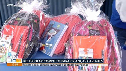 Projeto social distribui kits de materiais escolares para crianças em vulnerabilidade