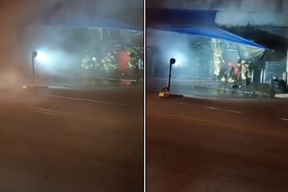 Incêndio destrói borracharia no Centro de Bom Jesus do Itabapoana