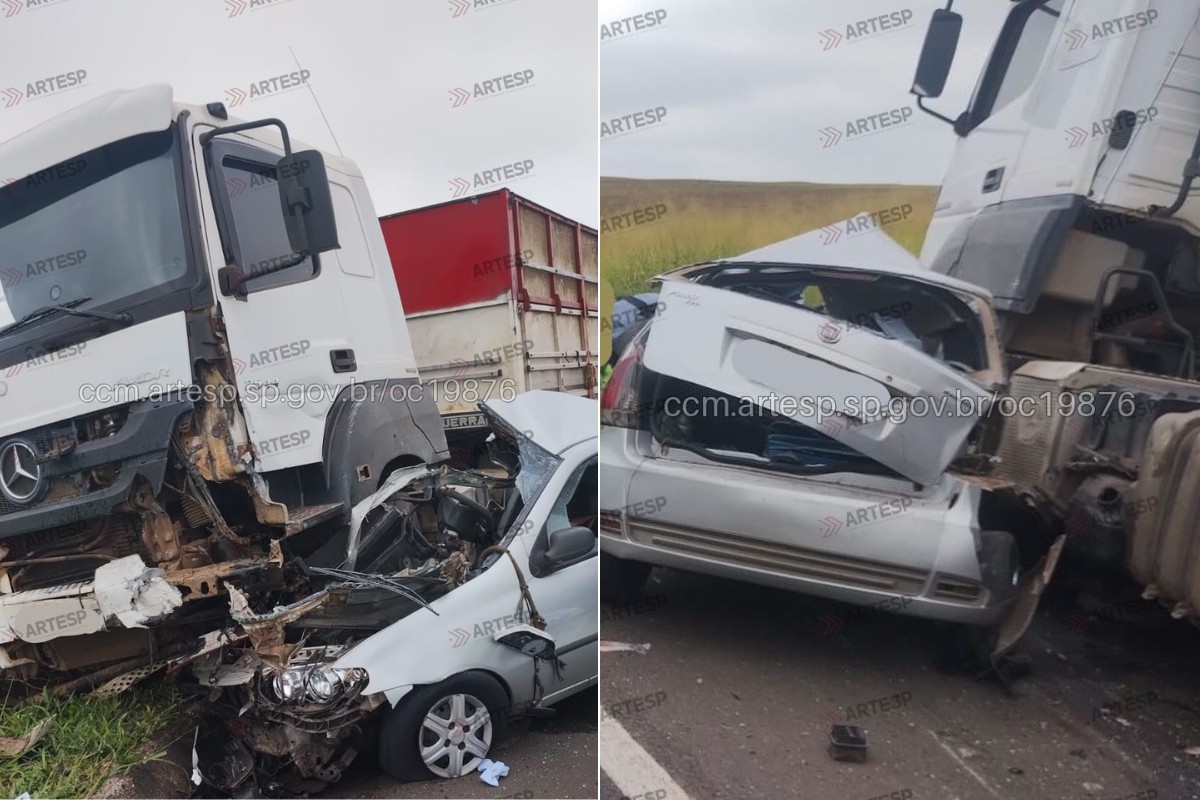 Colisão entre carreta e carro interdita a SP-425 em Martinópolis