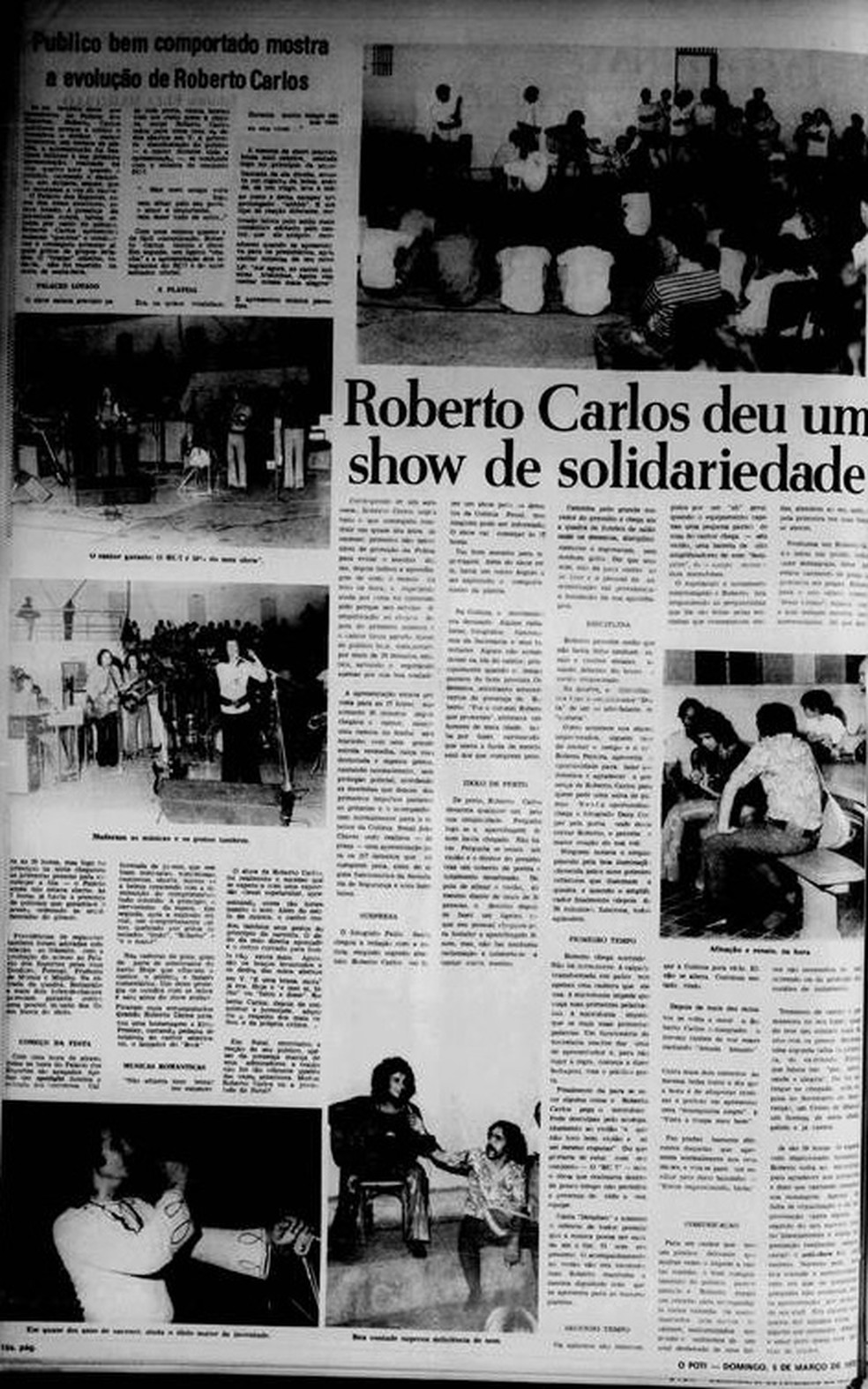 Reportagem completa do O Poti de domingo, 5 de março de 1972 — Foto: Biblioteca Nacional