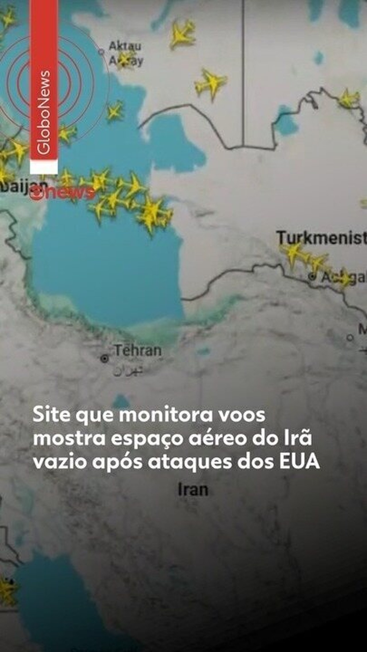 Espaço aéreo do Irã fica vazio após ataques dos EUA e Israel