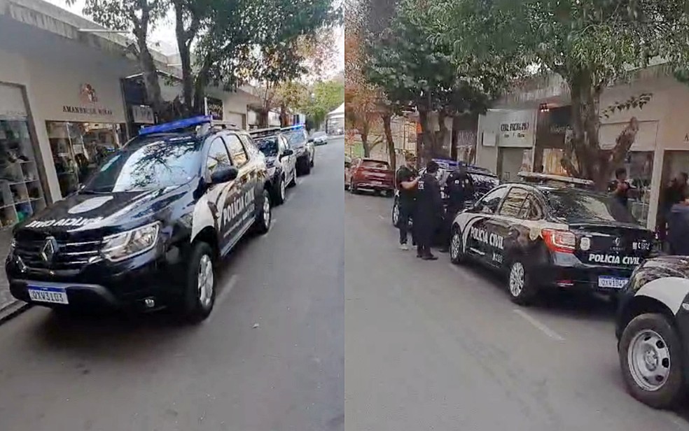 Polícia Civil cumpre 14 mandados de busca e apreensão em casas e comércios de São Lourenço, MG — Foto: Reprodução / O Popular Net