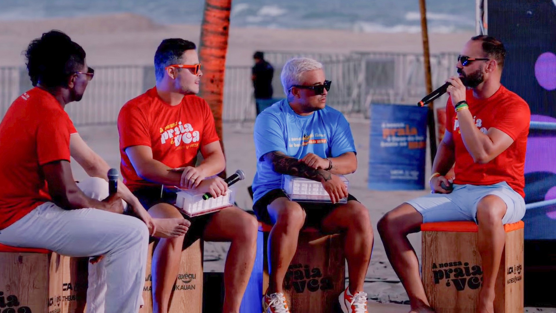 Lançamento do Kahakai Beach House Cumbuco reúne Matheus e Kauan  à beira-mar.