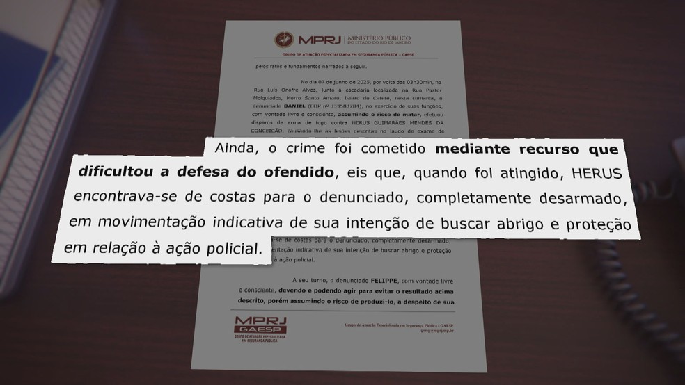 Denúncia do MP sobre o caso Herus — Foto: Reprodução/TV Globo