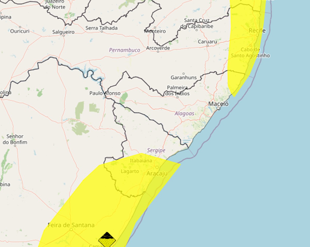 Alagoas tem alerta de chuvas intensas em 10 cidades; veja lista 