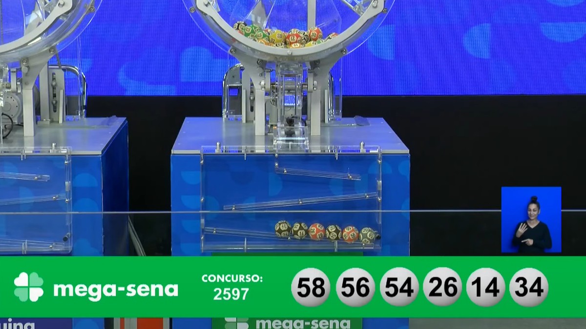 Mega-Sena, concurso 2.597: ninguém acerta as seis dezenas, e prêmio vai a R$ 65 milhões