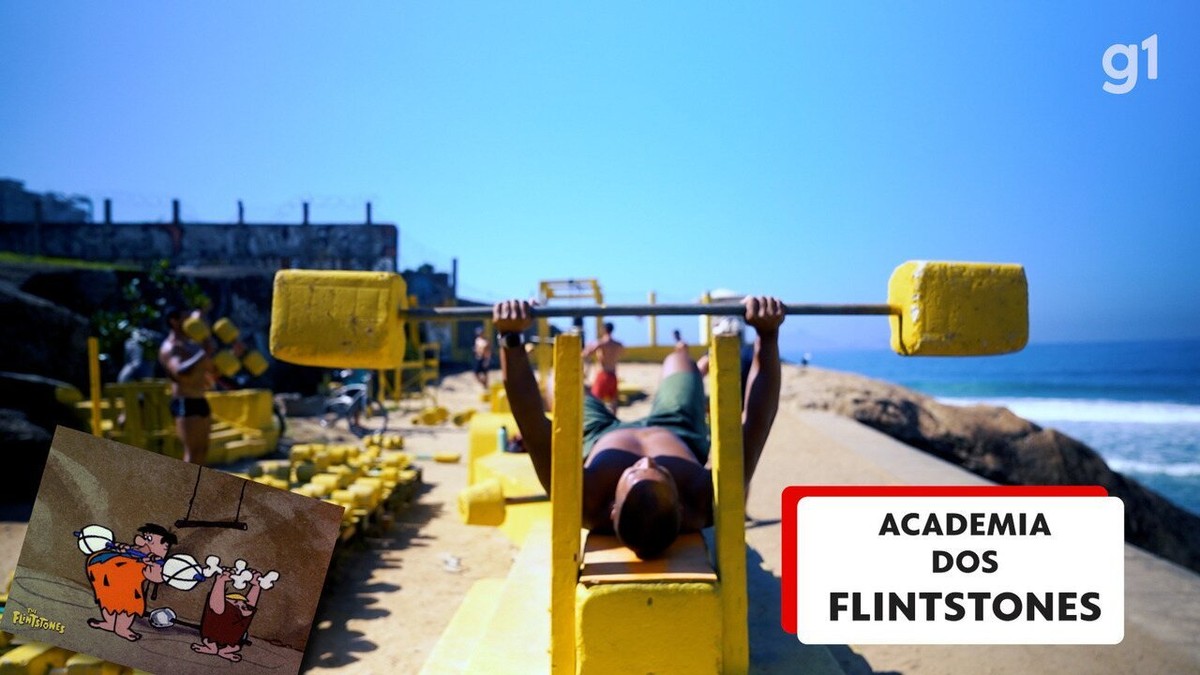 'SmartFlintstones' ou 'BodyTreco': a academia ao ar livre no Rio com halteres de concreto e sucata, aberta 24 h e com vista para o mar