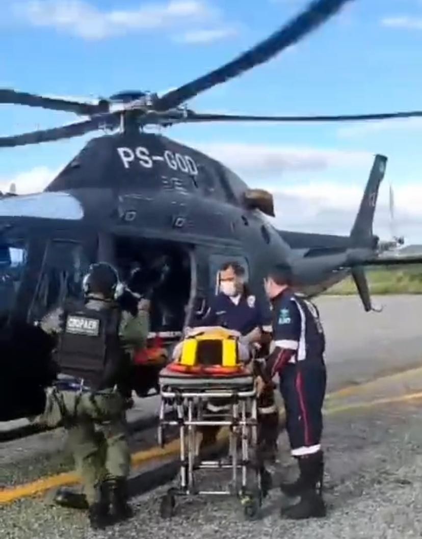 Após bater com a cabeça em queda de bicicleta, menino de 11 anos é transferido de helicóptero de Caicó para Natal