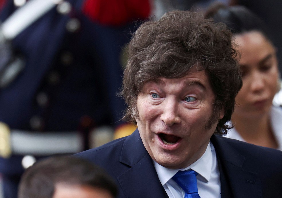 O presidente da Argentina, Javier Milei, em 2 de abril de 2026 — Foto: REUTERS/Agustin Marcarian